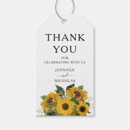 Elegant Floral Sunflower Wedding Bedankt Cadeaulabel