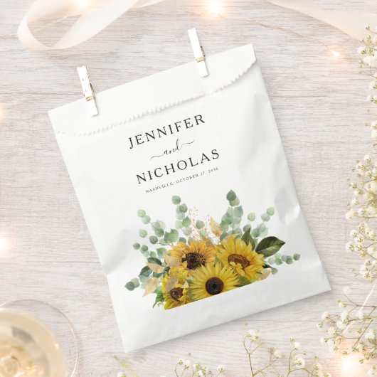 Elegant Floral Sunflower Wedding Bedankzakje (Geknipt)