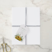 Elegant Floral Sunflower Wedding Cadeaulabel (Met Touw)