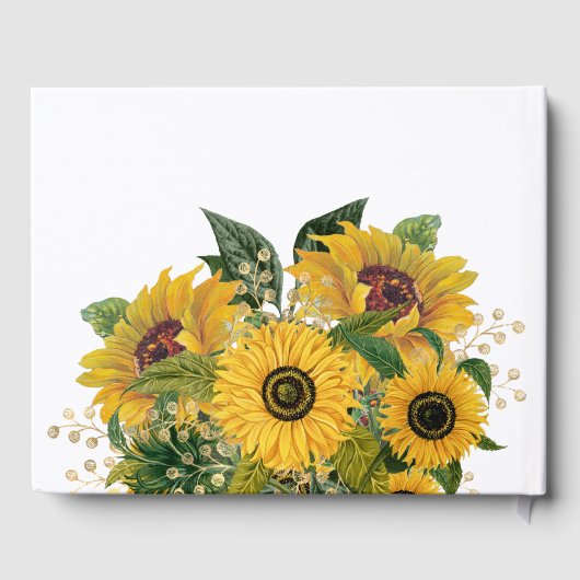 Elegant Floral Sunflower Wedding Gastenboek (Achterkant)