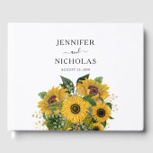 Elegant Floral Sunflower Wedding Gastenboek (Voorkant)
