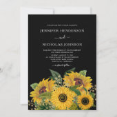 Elegant Floral Sunflower Wedding Kaart (Voorkant)