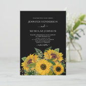 Elegant Floral Sunflower Wedding Kaart (Staand voorkant)