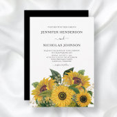 Elegant Floral Sunflower Wedding Kaart