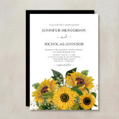 Elegant Floral Sunflower Wedding Kaart