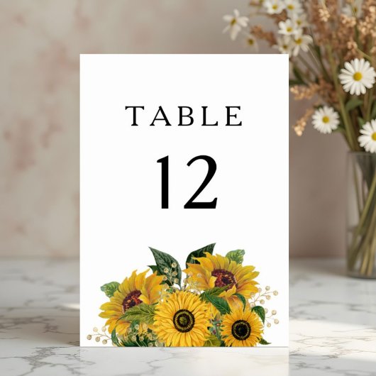 Elegant Floral Sunflower Wedding Kaart