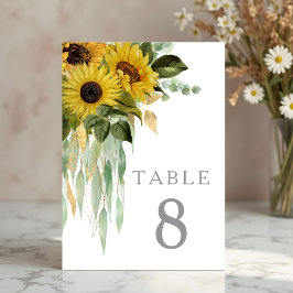 Elegant Floral Sunflower Wedding Kaart