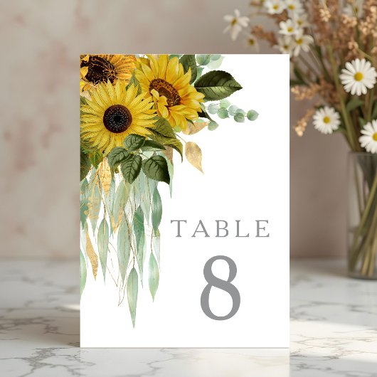 Elegant Floral Sunflower Wedding Kaart