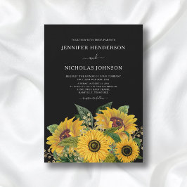 Elegant Floral Sunflower Wedding Kaart