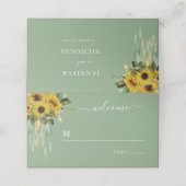 Elegant Floral Sunflower Wedding Plaatskaartje (Buitenkant ongevouwen)