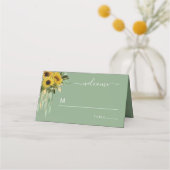 Elegant Floral Sunflower Wedding Plaatskaartje (Voorkant)