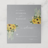 Elegant Floral Sunflower Wedding Plaatskaartje (Buitenkant ongevouwen)