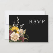 Elegant Floral Sunflower Wedding RSVP Kaartje (Voorkant)