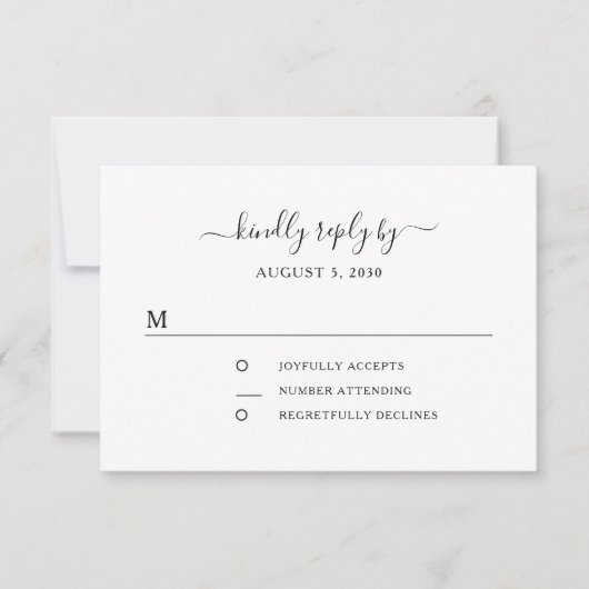 Elegant Floral Sunflower Wedding RSVP Kaartje (Voorkant)