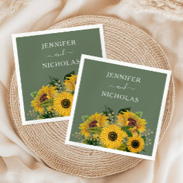 Elegant Floral Sunflower Wedding Servet