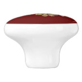 Elegant  Floral Swirl Gemstone Design Keramische Knop (Zijkant)