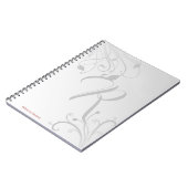 Elegant Floral Swirl Pattern Monogram Naam Notitieboek (Linkerzijde)