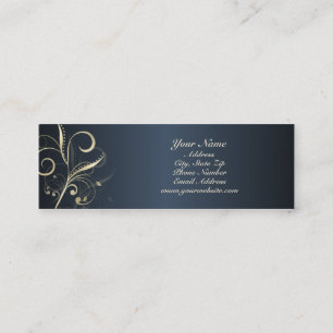 Elegant Floral Swirls Profile Card Mini Visitekaartje