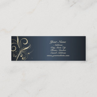 Elegant Floral Swirls Profile Card Mini Visitekaartje