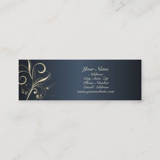 Elegant Floral Swirls Profile Card Mini Visitekaartje (Voorkant)