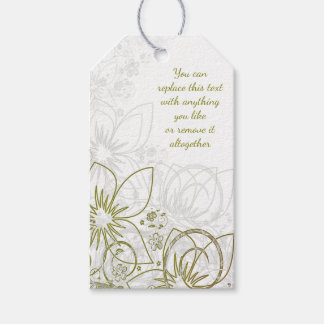 Elegant Floral Swirls White background Gift Label Cadeaulabel