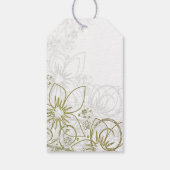 Elegant Floral Swirls White background Gift Label Cadeaulabel (Achterkant)