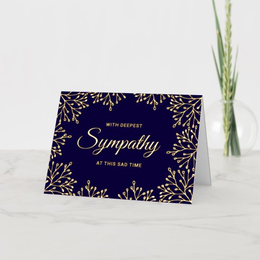 Elegant Floral Sympathie Echte Folie Gedrukkende K Folie Wenskaart (Voorkant)