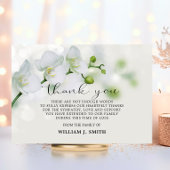 Elegant Floral Sympathie White Orchids DANK JE Bedankkaart