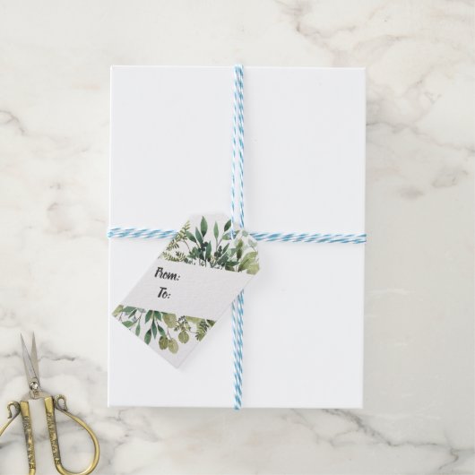 Elegant Floral Tableau Style Cadeaulabel (Met Touw)