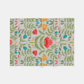 Elegant Floral Tableau Style Fleece Deken (Voorkant (Horizontaal))