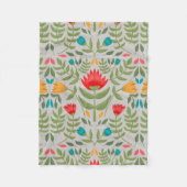 Elegant Floral Tableau Style Fleece Deken (Voorkant)