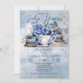 Elegant Floral Teacup Baby shower Kaart (Voorkant)