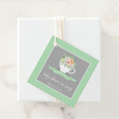 Elegant Floral Teacup Baby shower Tea Party Bedankjes Labels (In situ)