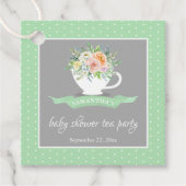 Elegant Floral Teacup Baby shower Tea Party Bedankjes Labels (Voorkant)