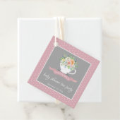 Elegant Floral Teacup Baby shower Tea Party Bedankjes Labels (In situ)
