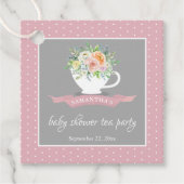 Elegant Floral Teacup Baby shower Tea Party Bedankjes Labels (Voorkant)