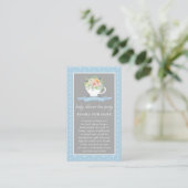 Elegant Floral Teacup Baby shower Tea Party Book Informatiekaartje (Staand voorkant)