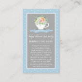 Elegant Floral Teacup Baby shower Tea Party Book Informatiekaartje (Voorkant)