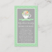 Elegant Floral Teacup Baby shower Tea Party Book Informatiekaartje (Voorkant)