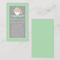 Elegant Floral Teacup Baby shower Tea Party Book