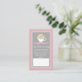 Elegant Floral Teacup Baby shower Tea Party Diaper Informatiekaartje (Staand voorkant)