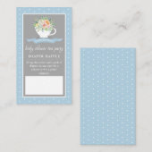 Elegant Floral Teacup Baby shower Tea Party Diaper Informatiekaartje (Voorkant / Achterkant)