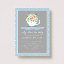 Elegant Floral Teacup Baby shower Tea Party