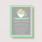 Elegant Floral Teacup Baby shower Tea Party Kaart