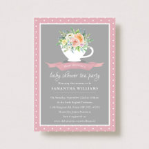 Elegant Floral Teacup Baby shower Tea Party