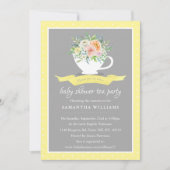 Elegant Floral Teacup Baby shower Tea Party Kaart (Voorkant)