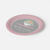Elegant Floral Teacup Baby shower Tea Party Papieren Bordje (Gekanteld)
