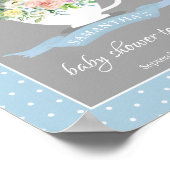 Elegant Floral Teacup Baby shower Tea Party Poster (Hoek)