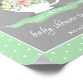 Elegant Floral Teacup Baby shower Tea Party Poster (Hoek)