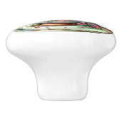 Elegant Floral Teacup Keramische Knop (Zijkant)